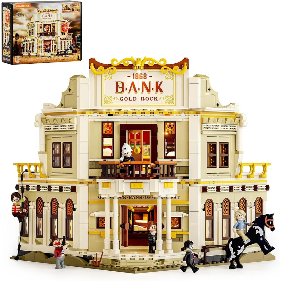 LUMIBRICKS Western Bank Heist - Asalto al banco del Oeste con 11 luces LED