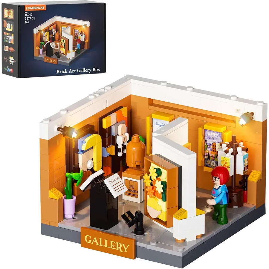 LUMIBRICKS Galería de arte - Mini galería iluminada con tres obras maestras