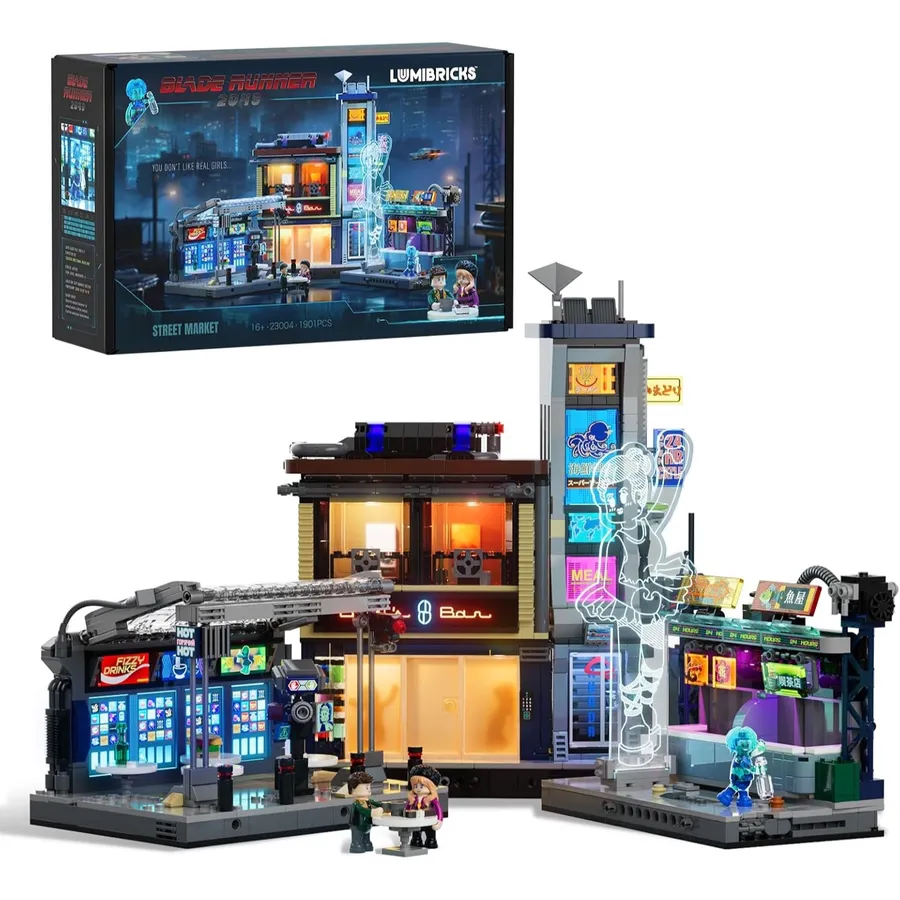 LUMIBRICKS Blade Runner 2049 Street Market - Mercado callejero de neón iluminado